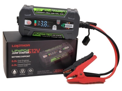 LOKITHOR 12V 51.2Wh 2250A LiFePO4 starta palīgiekārta