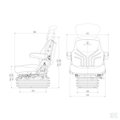 Sēdeklis Grammer MSG95G/721 Auduma, Pneimatiskais