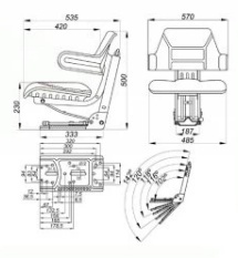 Sēdeklis Star ECO110 PVC, mehāniskais